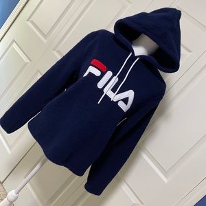 Fila Ultra Cozy Navy Fleece Hoodie Medium